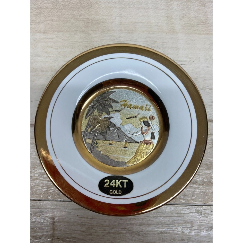 Vintage The Art Of Chokin 24KT Gold Edged Japan Decorative Plate